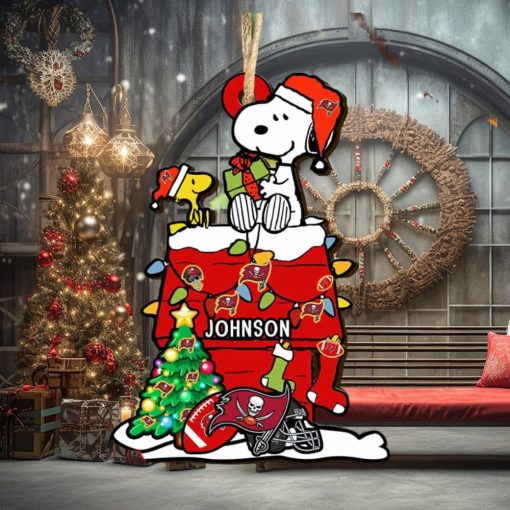 Tampa Bay Buccaneers NFL Snoopy Ornament Personalized Christmas 2023 Holidays