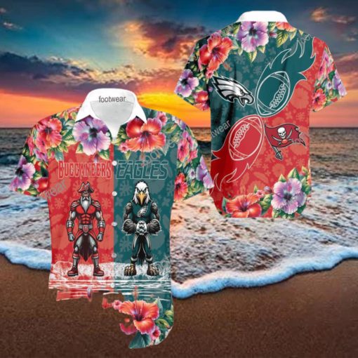 Tampa Bay Buccaneers VS NFL Philadelphia Eagles Mascot High Quality All Over Print Hawaiian Shirt For Men And Women