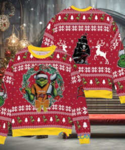 Tampa Bay Buccaneers x Grinch NFL Dr. Seuss How the Grinch Stole Christmas with Super Bowl Trophy Ugly Christmas Sweater Red