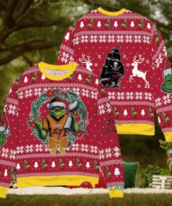 Tampa Bay Buccaneers x Grinch NFL Dr. Seuss How the Grinch Stole Christmas with Super Bowl Trophy Ugly Christmas Sweater Red