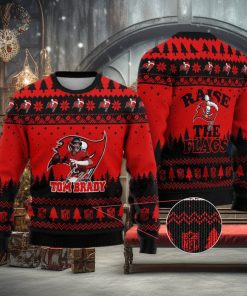 Tampa Bay Buccaneers – Tom Brady #2 Raise The Flags Ugly Christmas Sweater