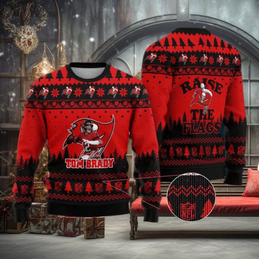 Tampa Bay Buccaneers – Tom Brady #2 Raise The Flags Ugly Christmas Sweater