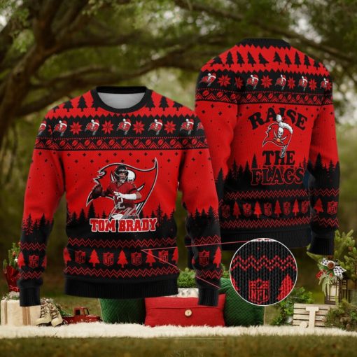 Tampa Bay Buccaneers – Tom Brady #2 Raise The Flags Ugly Christmas Sweater
