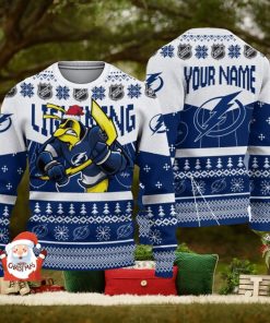 Tampa Bay Lightning 3D Ugly Christmas Sweater Christmas Holiday Gift Custom Name For Men And Women
