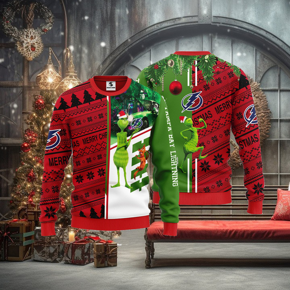 Tampa Bay Lightning Grinch & Scooby doo Christmas Ugly Sweater 1 Tampa Bay Lightning Grinch & Scooby doo Christmas Ugly Sweater 1