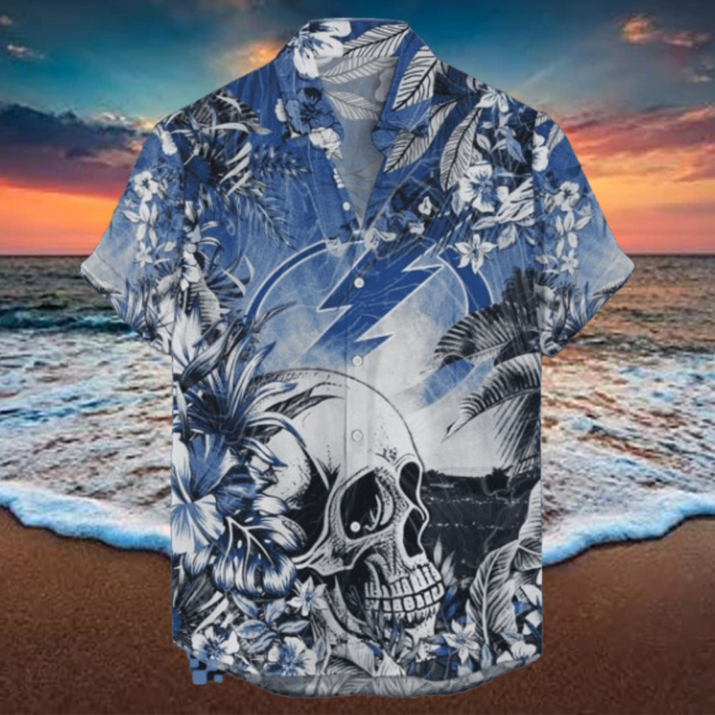 Tampa Bay Lightning NHL Hawaiian Shirt Tropical Skull Design For Men Women Tampa Bay Lightning NHL Hawaiian Shirt Tropical Skull Design For Men Women