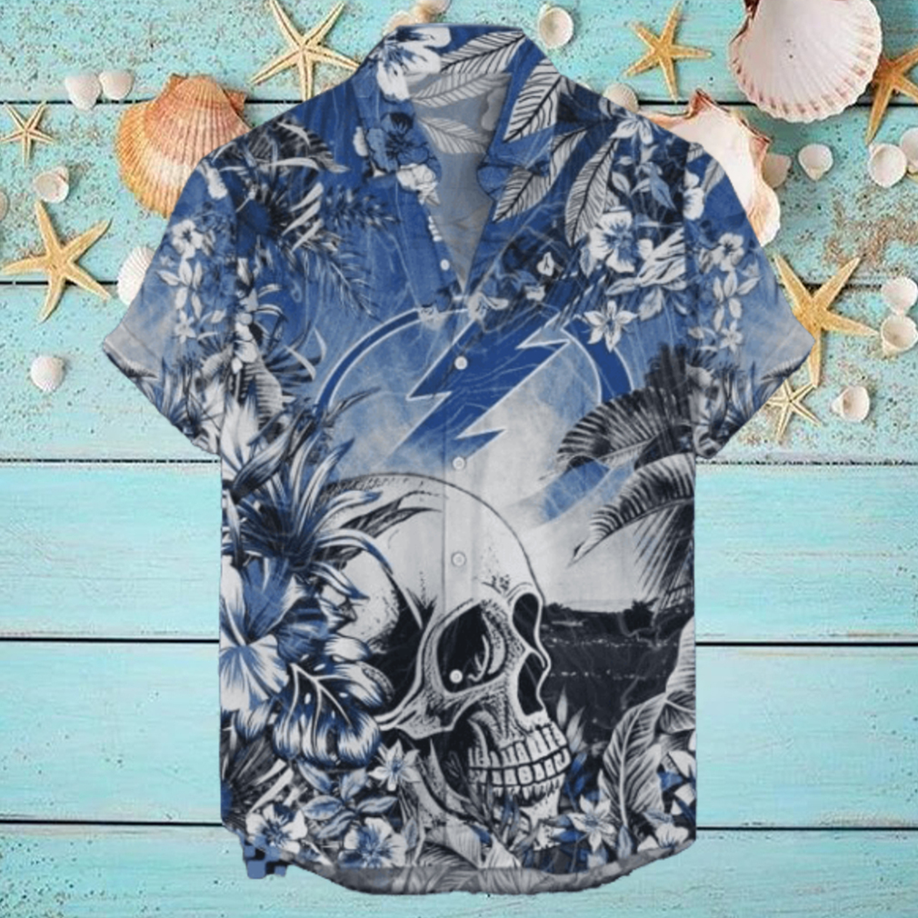 Tampa Bay Lightning NHL Hawaiian Shirt Tropical Skull Design For Men Women Tampa Bay Lightning NHL Hawaiian Shirt Tropical Skull Design For Men Women