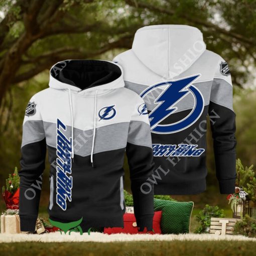 Tampa Bay Lightning NHL Hockey Black White Printed Hoodie