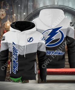 Tampa Bay Lightning NHL Hockey Black White Printed Hoodie