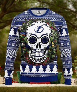 Tampa Bay Lightning Skull Flower Ugly Ugly Christmas Sweater For Sport Fans Christmas Gift
