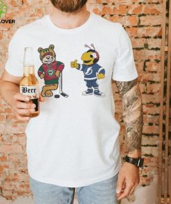 Tampa Bay Lightning Vs Minnesota Wild NHL 2024 Mascot Cartoon Hockey Shirt