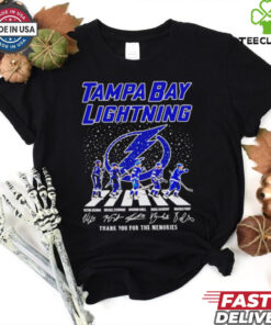 Tampa Bay Lightning players walk in snow thank you for the memories Christmas shirt