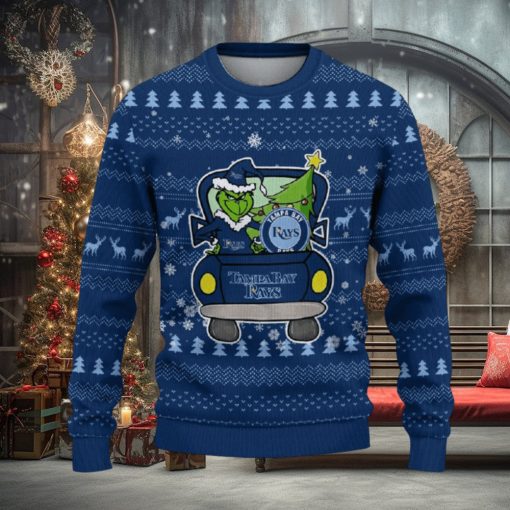 Tampa Bay Rays Christmas Sweater Grinch Driving Funny Gift Fans