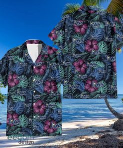 Tampa Bay Rays Dark Magenta Green Leaf Black Background 3D Hawaiian Shirt Gift For Fans
