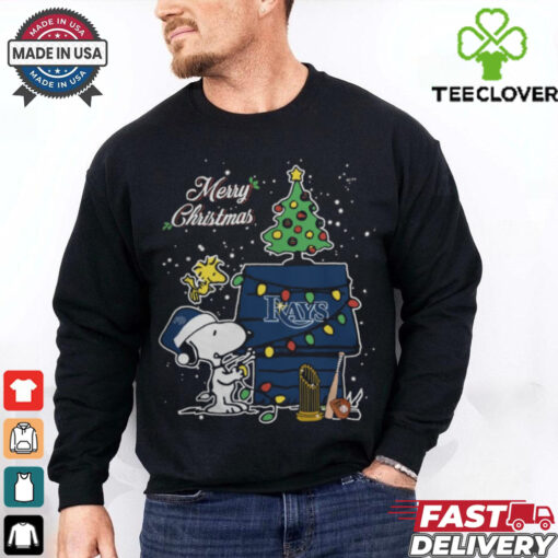 Tampa Bay Rays Merry Christmas With Snoopy Baby T Shirt