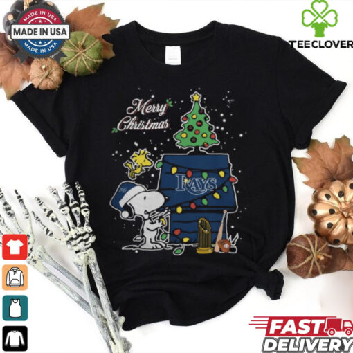 Tampa Bay Rays Merry Christmas With Snoopy Baby T Shirt