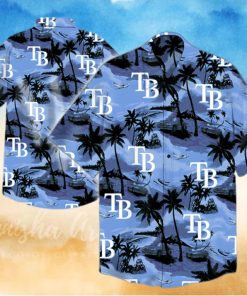 Tampa Bay Rays Mlb Hawaiian Graphic Print Short Sleeve Hawaiian Shirt