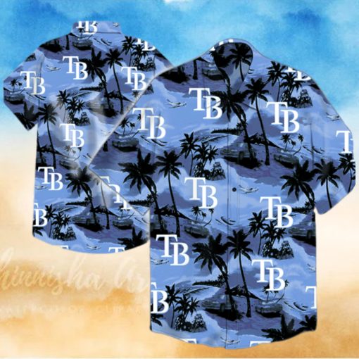 Tampa Bay Rays Mlb Hawaiian Graphic Print Short Sleeve Hawaiian Shirt