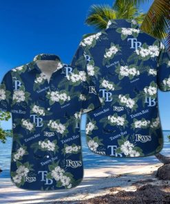 Tampa Bay Rays Short Sleeve Button Up Tropical Hawaiian Shirt