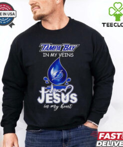 Tampa Bay in my veins Jesus in my heart blood drop shirt