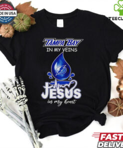 Tampa Bay in my veins Jesus in my heart blood drop shirt 2 Tampa Bay in my veins Jesus in my heart blood drop shirt