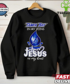 Tampa Bay in my veins Jesus in my heart blood drop shirt 3 Tampa Bay in my veins Jesus in my heart blood drop shirt