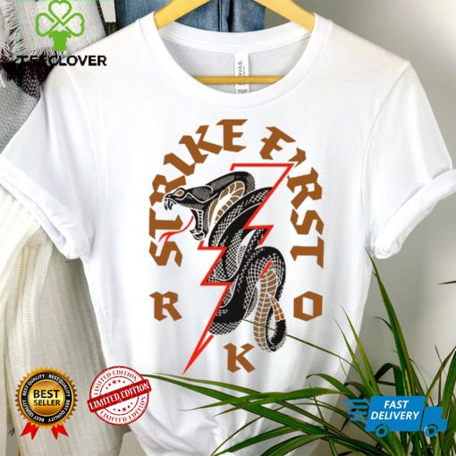 Tan Randy Orton Strike First Viper Bolt Shirt