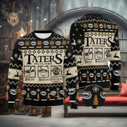 Taters Potatoes LOTR Black Knitted Xmas Gifts Gift Ugly Christmas Sweater For Men And Women