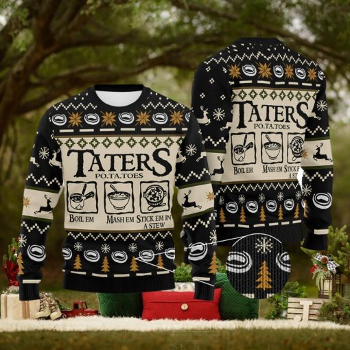Taters Potatoes LOTR Black Knitted Xmas Gifts Gift Ugly Christmas Sweater For Men And Women