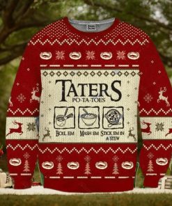 Taters Potatoes LOTR Red Ugly Christmas Sweater