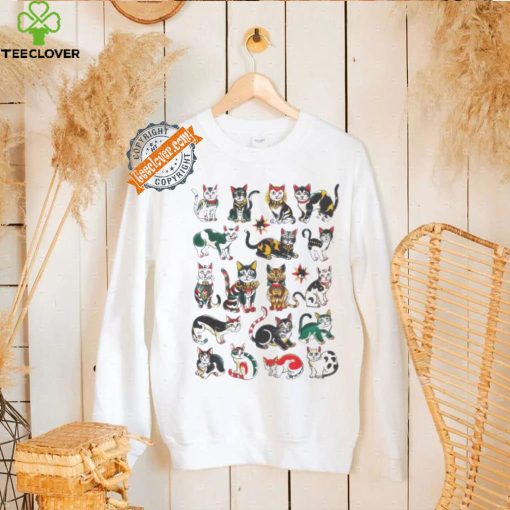 Tattoo cat traditional flash tattoo kitty art cute cat lover shirt
