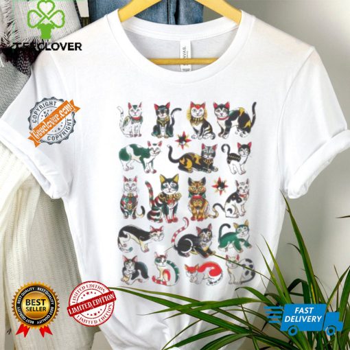 Tattoo cat traditional flash tattoo kitty art cute cat lover shirt