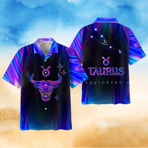 Taurus Zodiac Ultra Holo Star Summer Vibe Hawaii Shirt