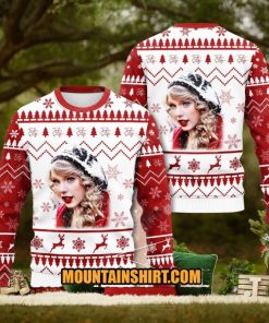 Taylor Swift 3D Ugly Sweater Red White