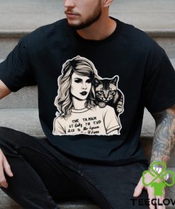 Taylor Swift And Cat Portrait Comfort Color Shirt Black White Design Swiftie Classic