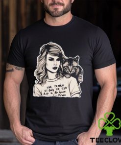 Taylor Swift And Cat Portrait Comfort Color Shirt Black White Design Swiftie Classic