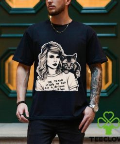 Taylor Swift And Cat Portrait Comfort Color Shirt Black White Design Swiftie Classic