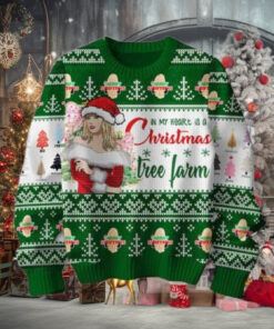 Taylor Swift Christmas In My Heart Is A Tree Farm Green Color Christmas Sweater Chirstmas Gifts 2024 Xmas For Family And Friends Ugly Sweater
