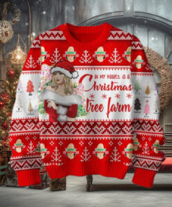 Taylor Swift Christmas In My Heart Is A Tree Farm Red Design Ugly Sweater