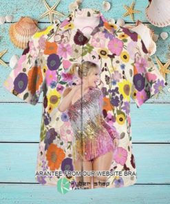 Taylor Swift Flowers Tropical Summer Beach Hawaiian Shirt