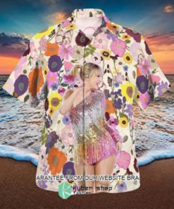 Taylor Swift Flowers Tropical Summer Beach Hawaiian Shirt