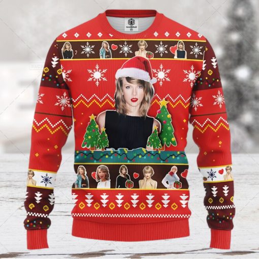 Taylor Swift Singer Santa Christmas Ugly Wool Knitted Sweater