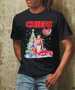 Taylor and Travis Kelce Snoopy Kansas City Chiefs Christmas tree hoodie, sweater, longsleeve, shirt v-neck, t-shirt