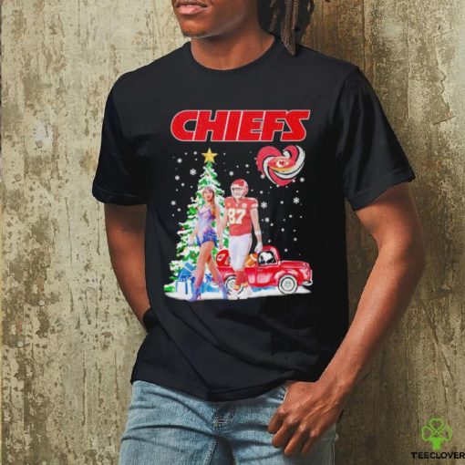 Taylor and Travis Kelce Snoopy Kansas City Chiefs Christmas tree hoodie, sweater, longsleeve, shirt v-neck, t-shirt