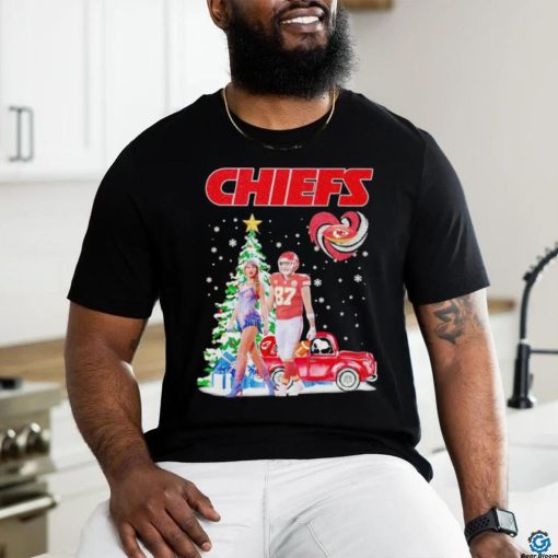 Taylor and Travis Kelce Snoopy Kansas City Chiefs Christmas tree hoodie, sweater, longsleeve, shirt v-neck, t-shirt