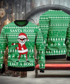 Santa Floss Like A Boss Ugly Christmas 3D Sweater