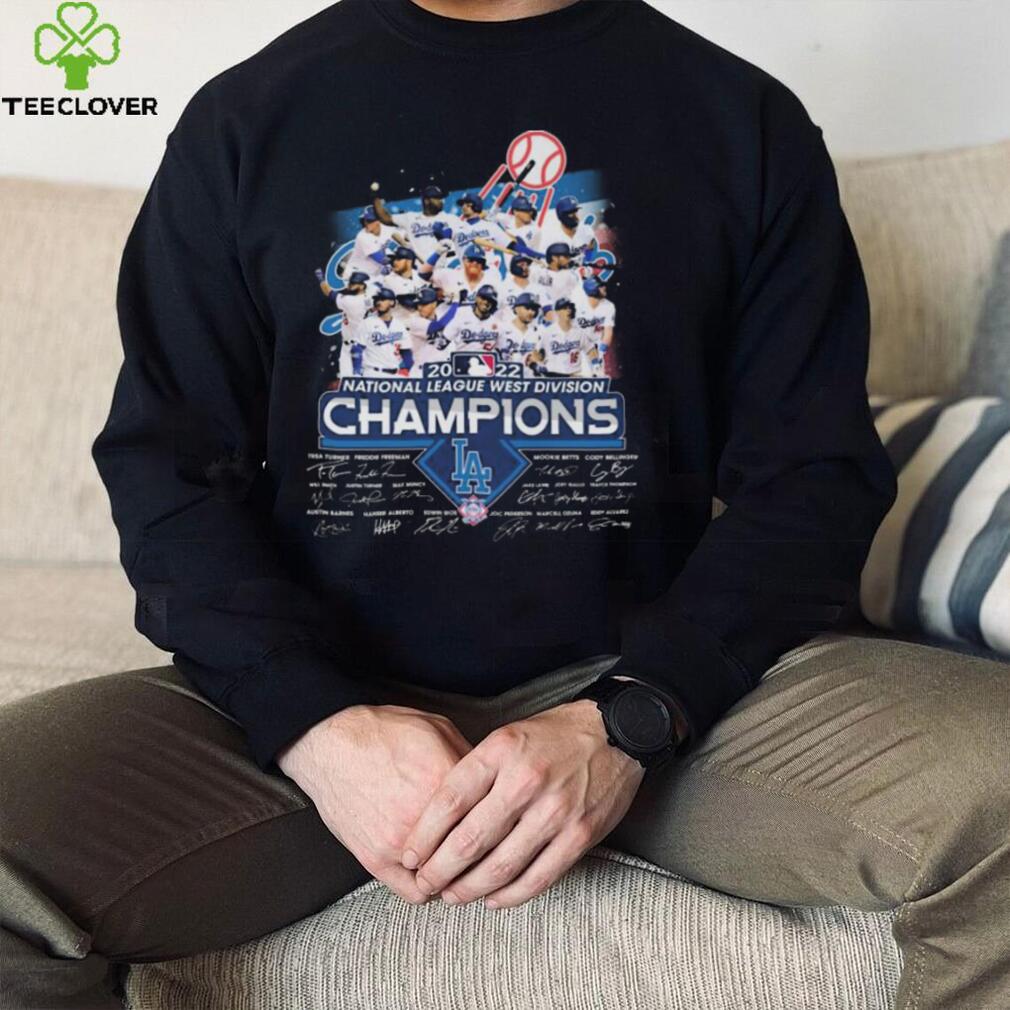 Team Baseball Los Angeles Dodgers 2022 National League West Division Champions Signatures shirt Team Baseball Los Angeles Dodgers 2022 National League West Division Champions Signatures shirt