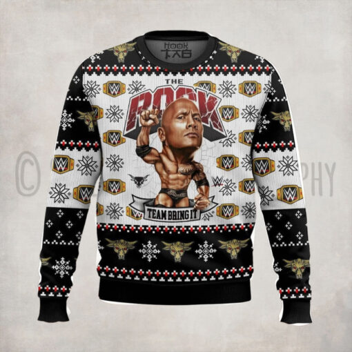 Team Bring It The Rock Wwe Ugly Sweater
