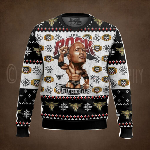 Team Bring It The Rock Wwe Ugly Sweater