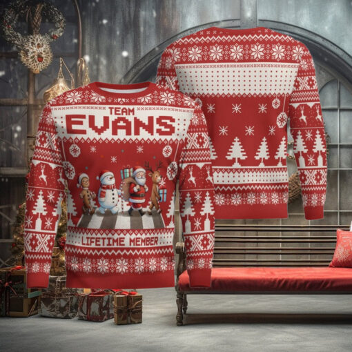 Team Evans Lifetime Member Ugly Christmas Sweater